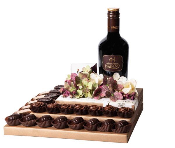 24-Pc-Chocolate Praline Platform With Liqueur
