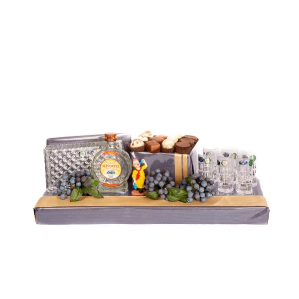 Crystal Shot Glasses + Tray