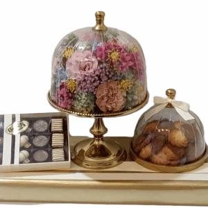 Domed Flowers and Butterbliss Cookies with 12 Pc Choc Praline Box