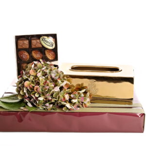 Tissue Box with 9-pc choc box