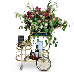 Grand Statement Fresh Flower & Tea Cart Arrangement