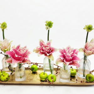 Stunning Fresh Flower Effect on Gold Tray